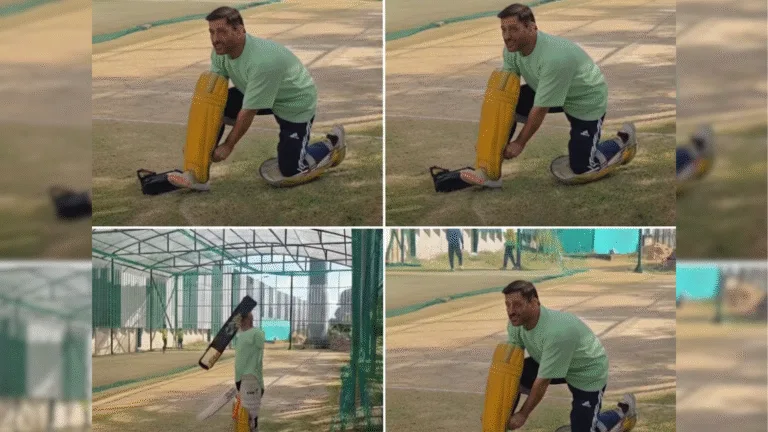 MS Dhoni has started his practice sessions for the upcoming IPL season